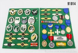 Konv. 1957er Auszeichnungen, überwiegend Luftwaffe, Dienstauszeichnungen, sowie 5er ...