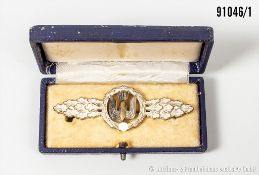 Frontflugspange für Kampflieger in Silber, Buntmetallausf., Hersteller "R. S. S.", im ...