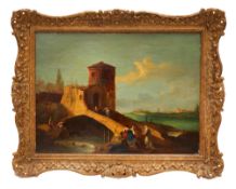 Giuseppe Zais (ambito di) "Passaggio sul ponte"