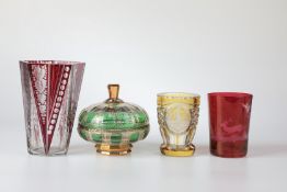 Konvolut vier Teile Glas