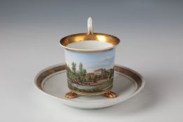 Tasse  ''Ansicht des Pferdebades bei Töplitz''