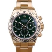 Rolex Daytona 18k Yellow Gold Daytona Green Dial 2022 116508 Box And Card