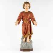 Child Jezus, patinated plaster. Gothic Revival.