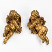 An Impressive Pair of Angels or Putti, Sculptured and Gilded Wood, Baroque period, 18th C.