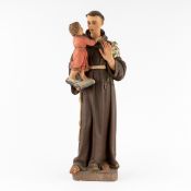 Saint Anthony of Padua, patinated plaster, Gothic Revival.