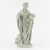 Saint Dymphna, a Patinated Plaster Statue.