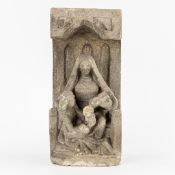 Saint Anne with the Virgin and Child, a Stone Sculptured Statue.