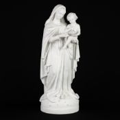 Madonna and Child, a large biscuit porcelain statue.