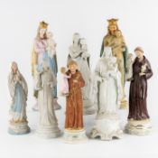 A Collection of 8 Saints Figurines, Madonna and Child, Our Lady of Lourdes and Saint Anthony of Padu