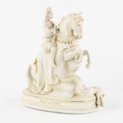 Joan of Arc, Dieu le Veut, a biscuit porcelain group.