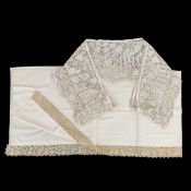 Lithurgical Textiles: An altar veil and hem for an alb, entirely handmade in Burano lace, Flanders, 