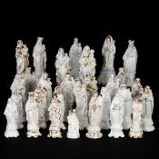 A Collection of 29 porcelain statues of Virgin Mary, 'Madonna and Child', Vieux Bruxelles/Paris, And