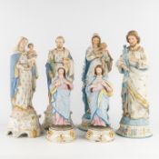 Three pairs of saint statues, Sacred and Immaculate Heart, Saint Joseph and Virgin Mary with Child J