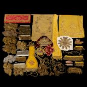 Lithurgical Vestments: a collection of parts for Chasubles and Vestments, Thick gold thread embroide
