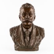 Jules Van Der Stock (1897-1944) 'Bust of a Notable', patinated bronze.