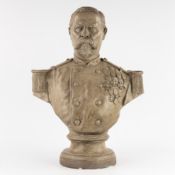 Valère Dupont (1851-1935) 'Bust of a Belgian General', patinated terracotta (1888).