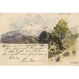 August Lohr | Blick auf den Iztaccíhuatl, Mexiko | Aquarell | um 1897