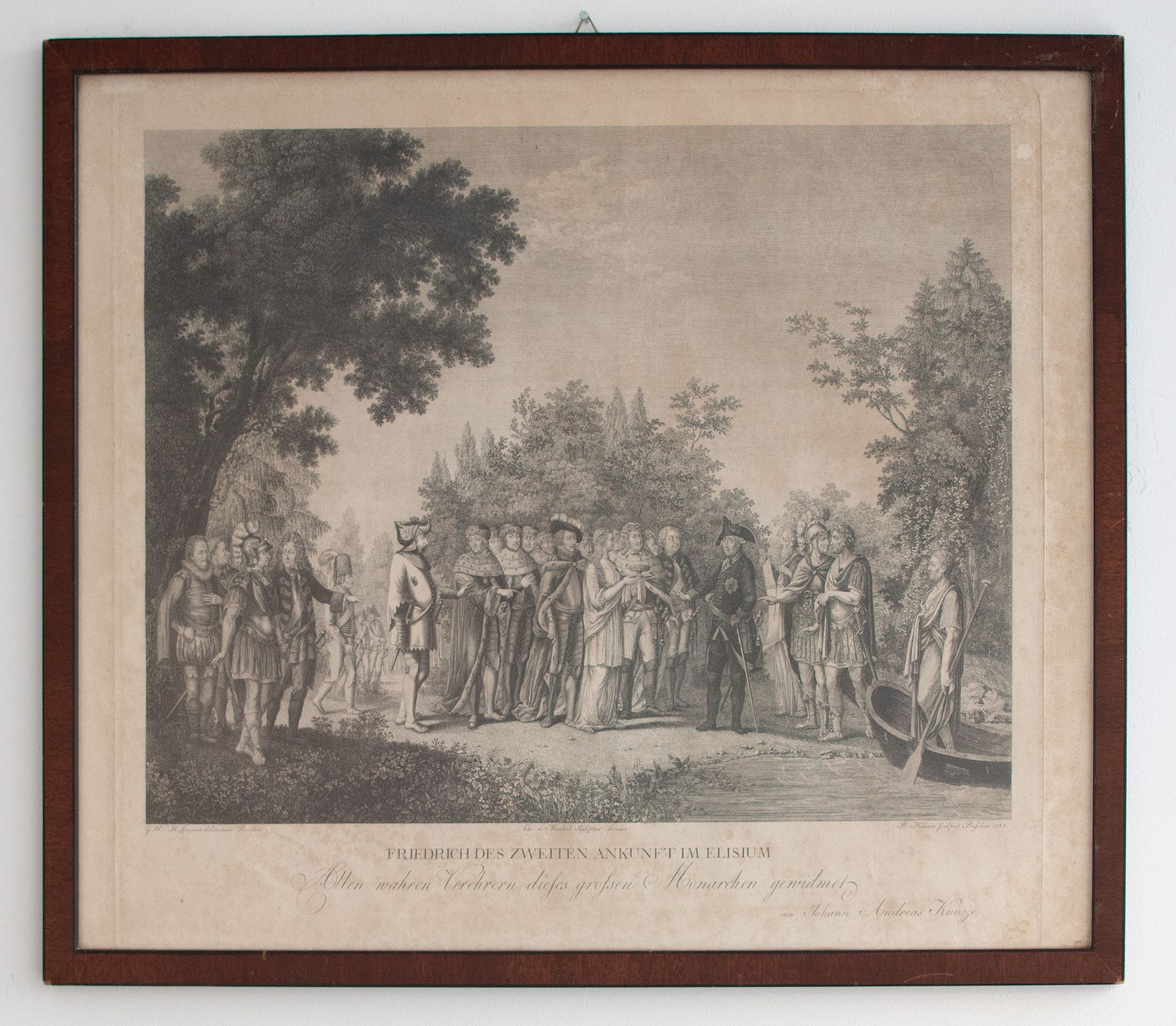 Bartholomäus Hübner | Ankunft im Elisium | Kupferstich | 1788 - Bild 3 aus 3