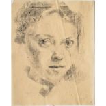 Paula Lauenstein | Ich II | Zeichnung mit schwarzer Fettkreide | 1918