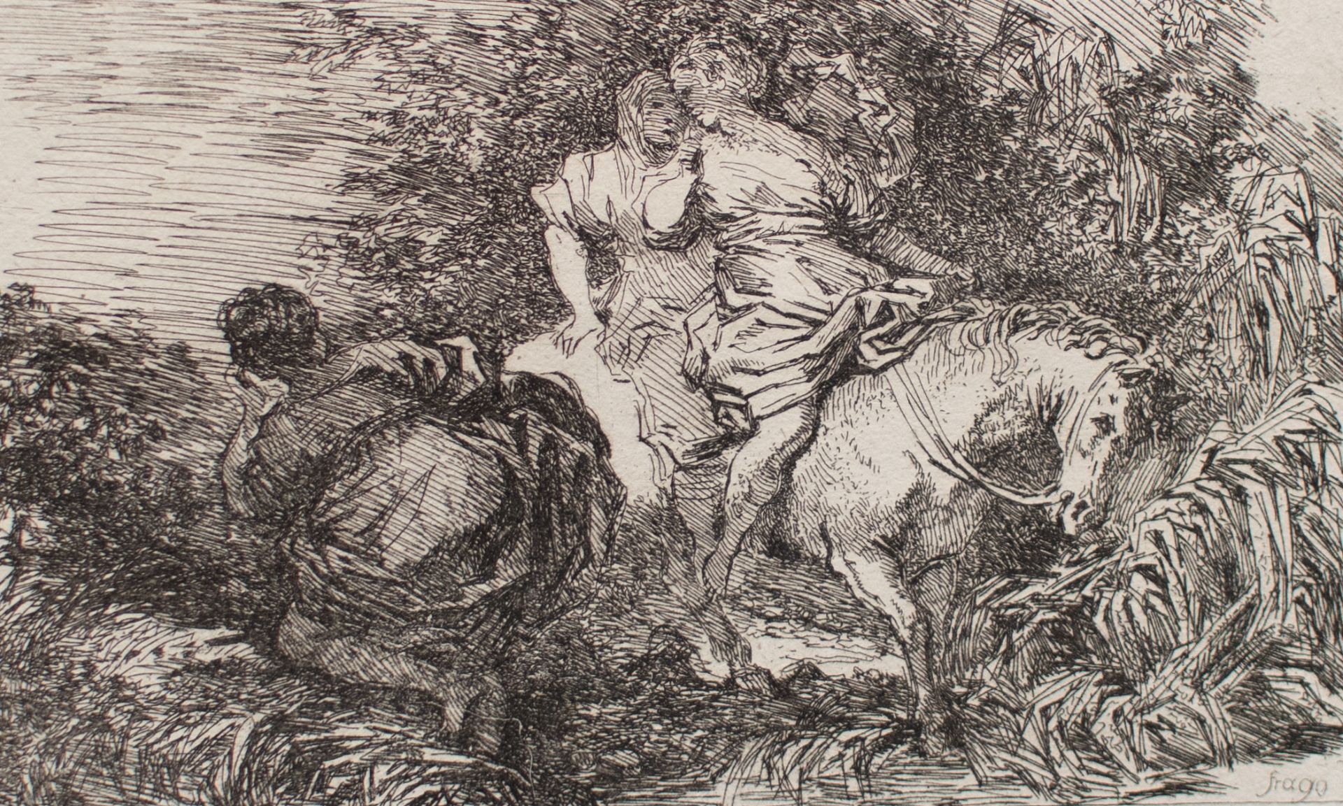 Jean Honoré Fragonard | La Fuite de Clélie | Radierung | 1763-64 - Bild 2 aus 2