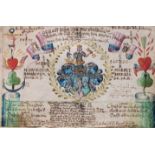 Schloss Starnberg | Barockes Stammbuchblatt | Tinte, Aquarell, Gold | 1652