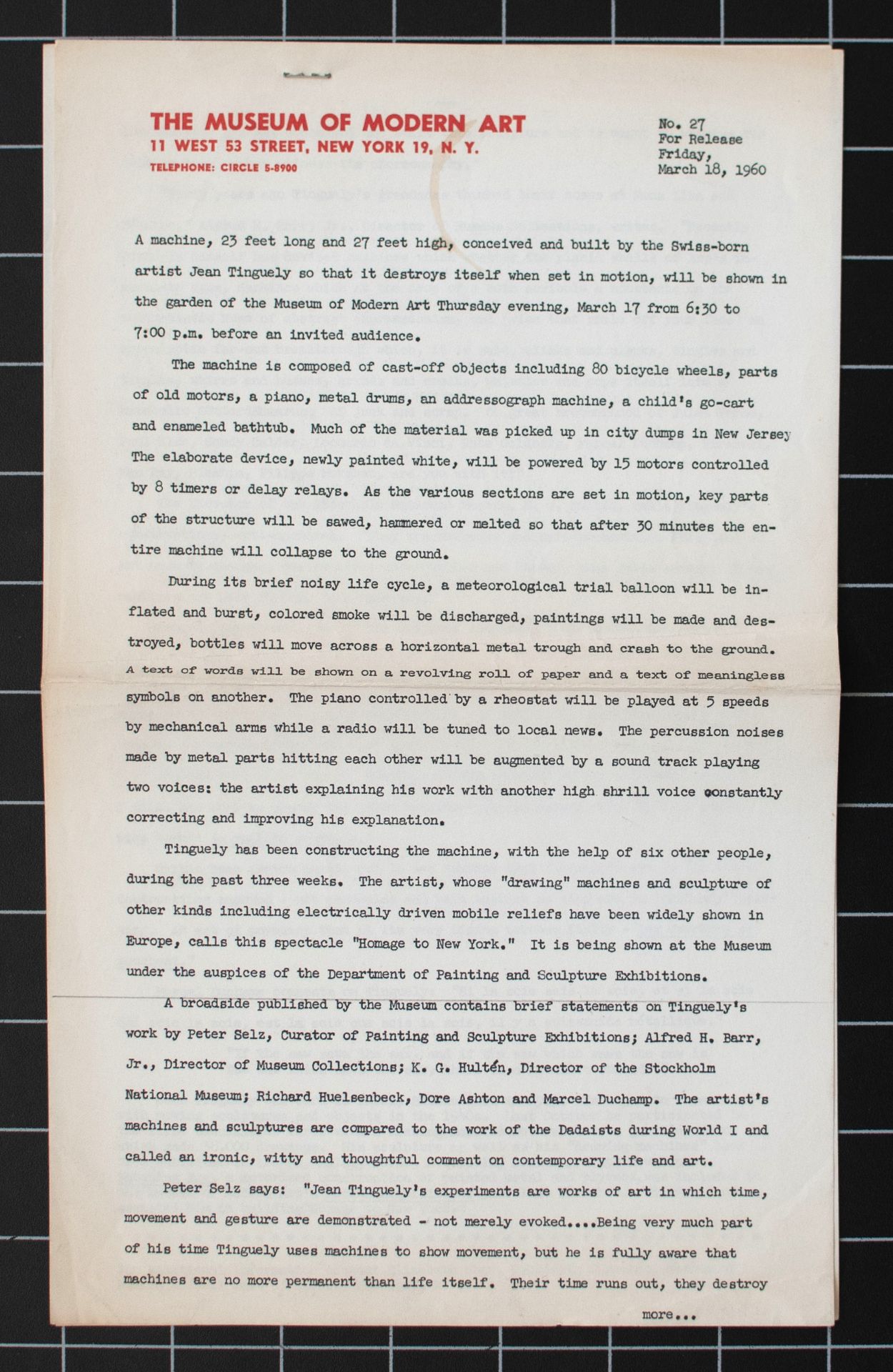 Jean Tinguely | Werbematerialien | Offset | 1950er/60er Jahre - Bild 9 aus 11