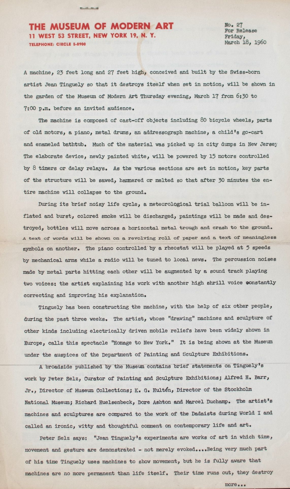 Jean Tinguely | Werbematerialien | Offset | 1950er/60er Jahre - Bild 2 aus 11