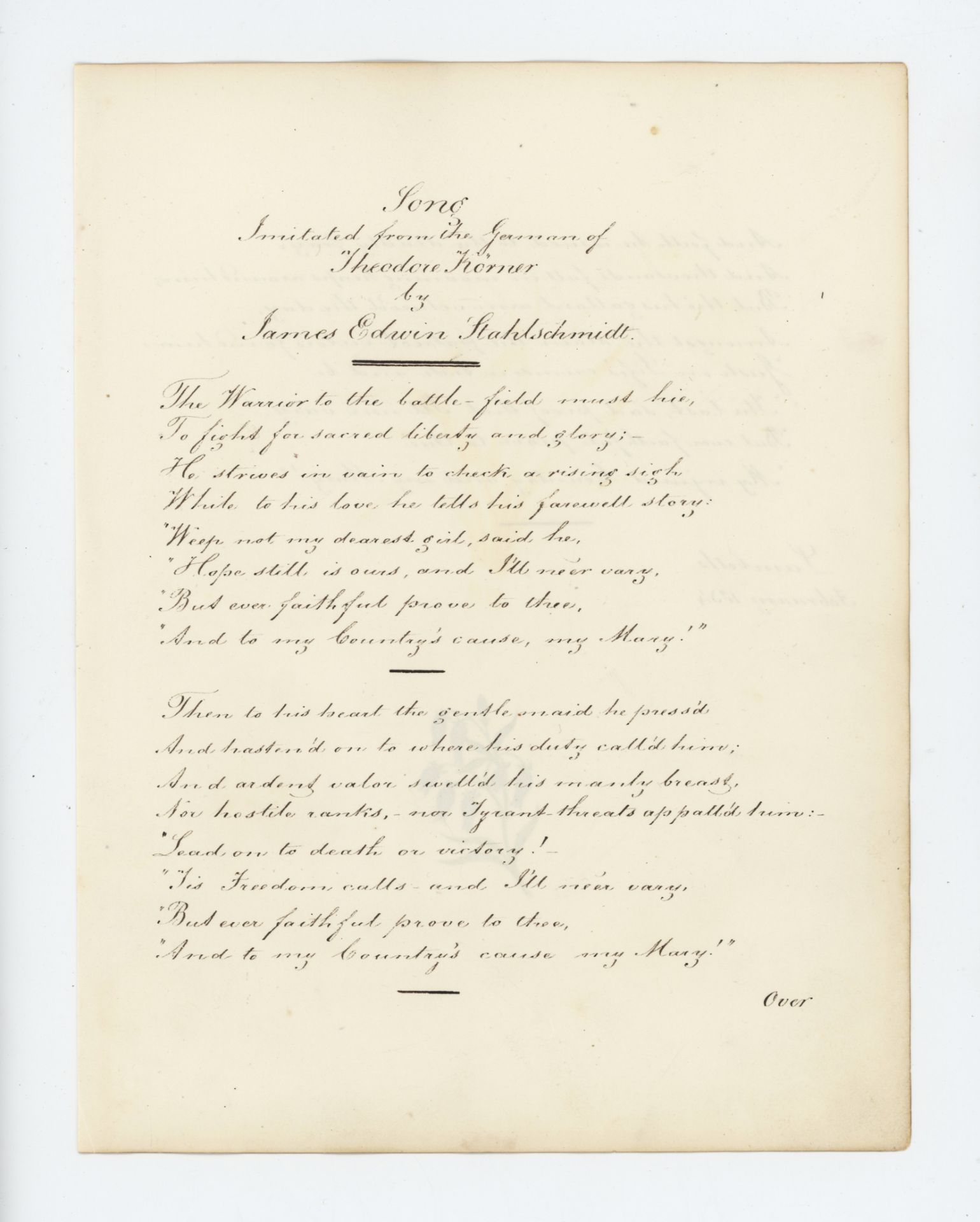 Theodor Körner | Illustriertes Gedicht nach | Aquarell | 1834 - Bild 6 aus 6