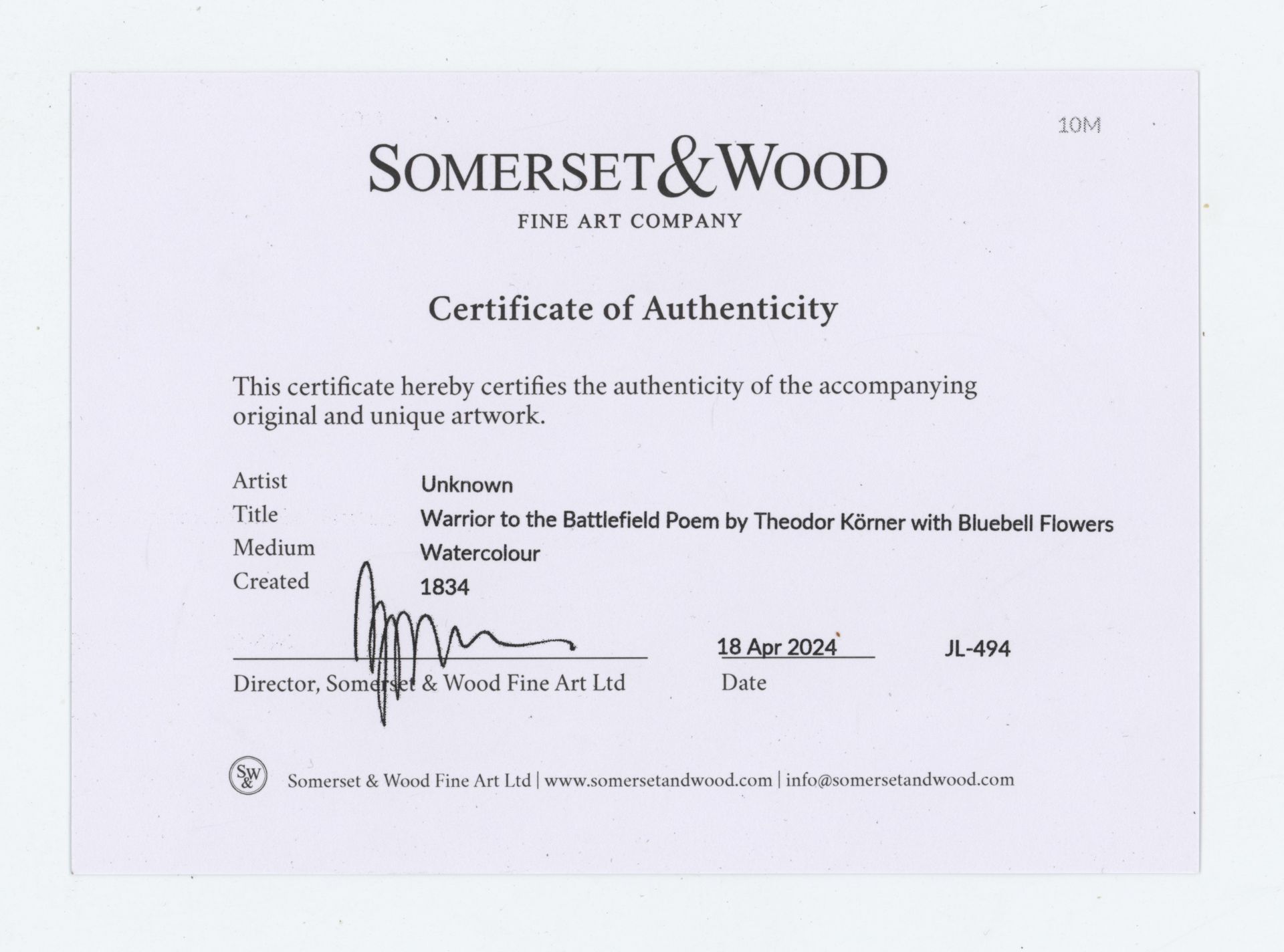 Theodor Körner | Illustriertes Gedicht nach | Aquarell | 1834 - Bild 4 aus 6