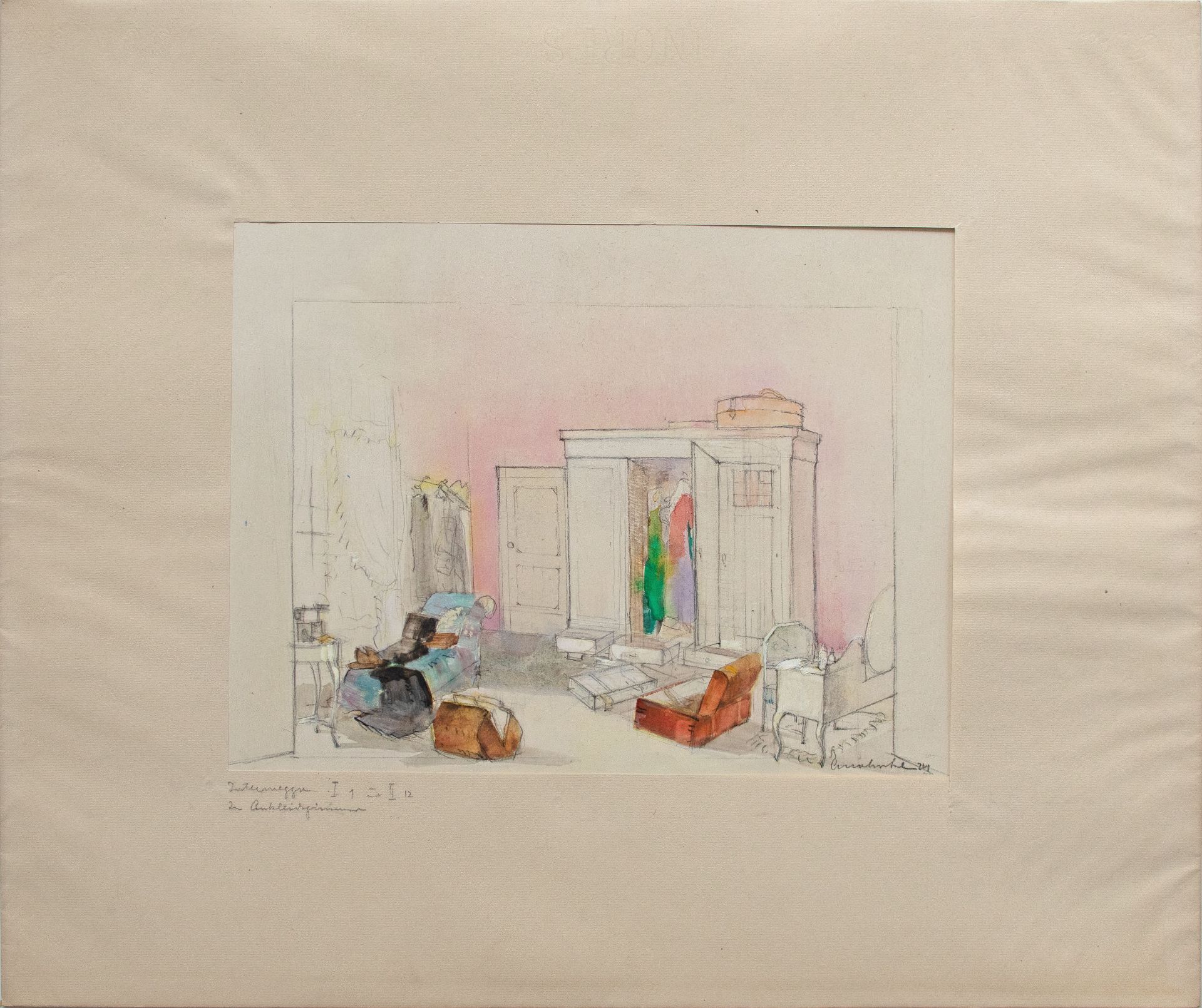 Adolf Mahnke | Bühnenbildentwürfe Uraufführung  Richards Strauss Intermeezzo 1924 Dresden | 1924 - Bild 12 aus 12