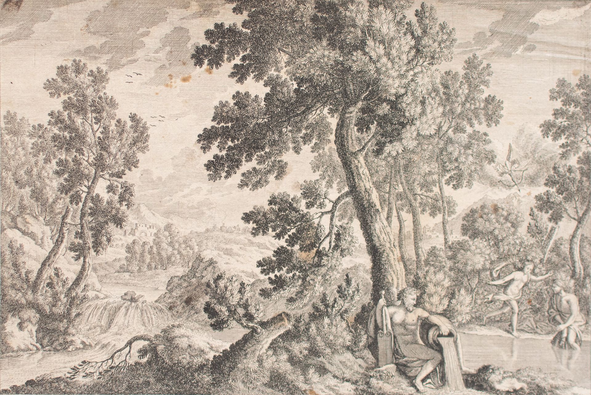 Johanna Sibylla Küsel | Salmakis und Hermaphroditos | Kupferstich | 18. Jhd. - Bild 2 aus 3