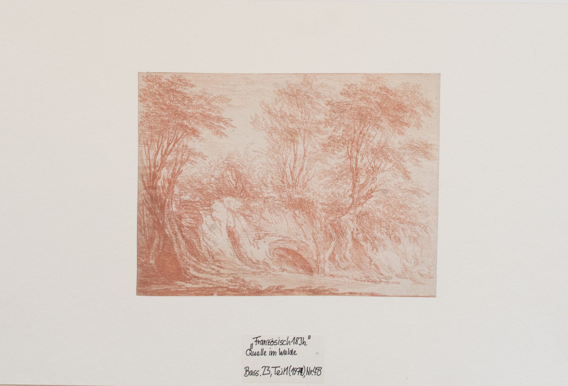 Französischer Künstler | Quelle im Walde | Rötelzeichnung | Ende 18. Jhd. - Bild 3 aus 4