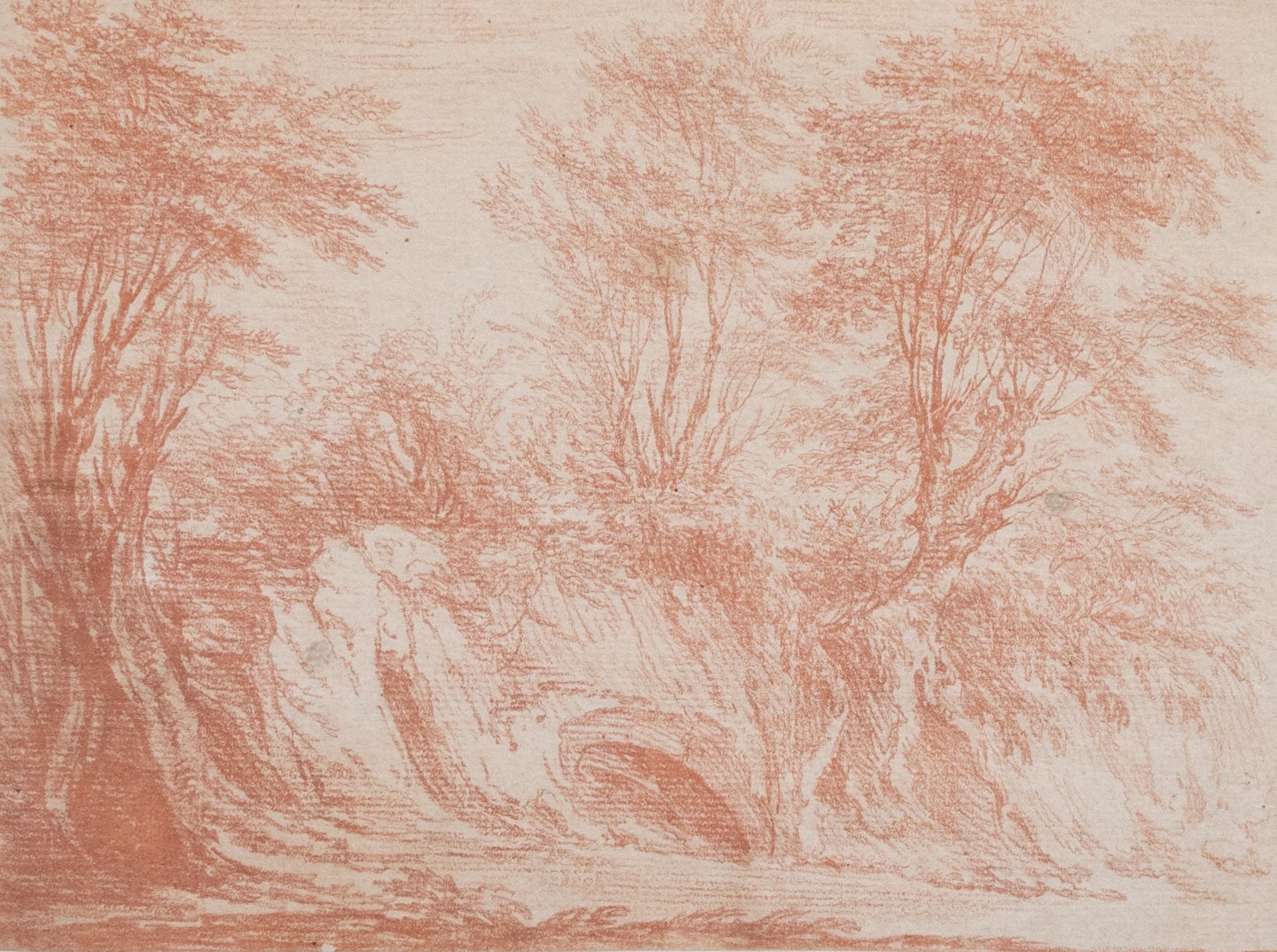 Französischer Künstler | Quelle im Walde | Rötelzeichnung | Ende 18. Jhd. - Bild 2 aus 4