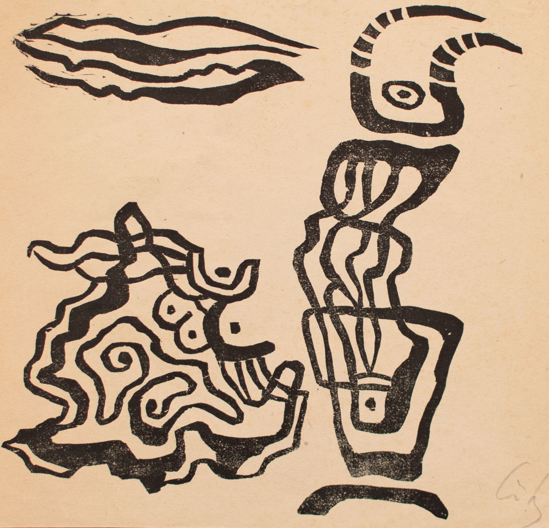 Karl Otto Götz | DAPHNIS UND CHLOE | Holzschnitt | 1947 - Bild 2 aus 3
