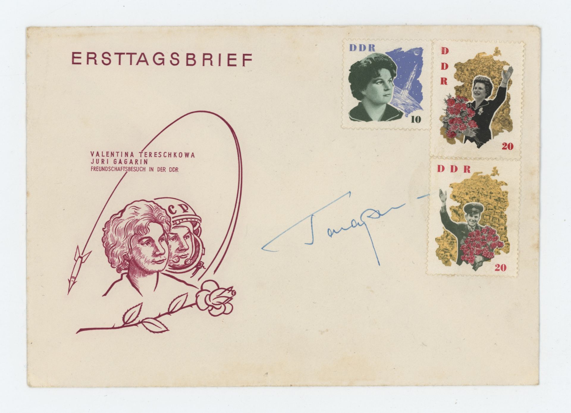 Juri Gagarin | Autogramm | Erstagsbrief | 1963 - Bild 3 aus 4