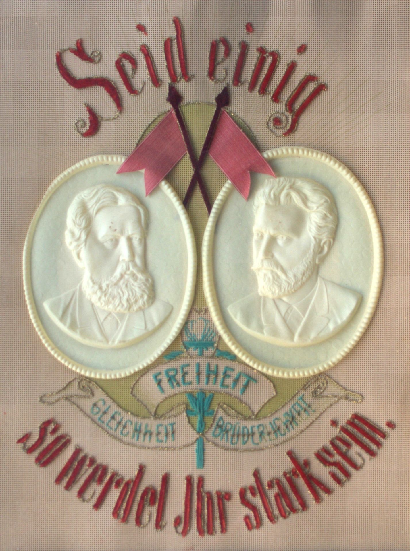 Unbekannter Hersteller | Proletarischer Haussegen/ Stickbild | Stickerei | um 1900 - Bild 2 aus 4