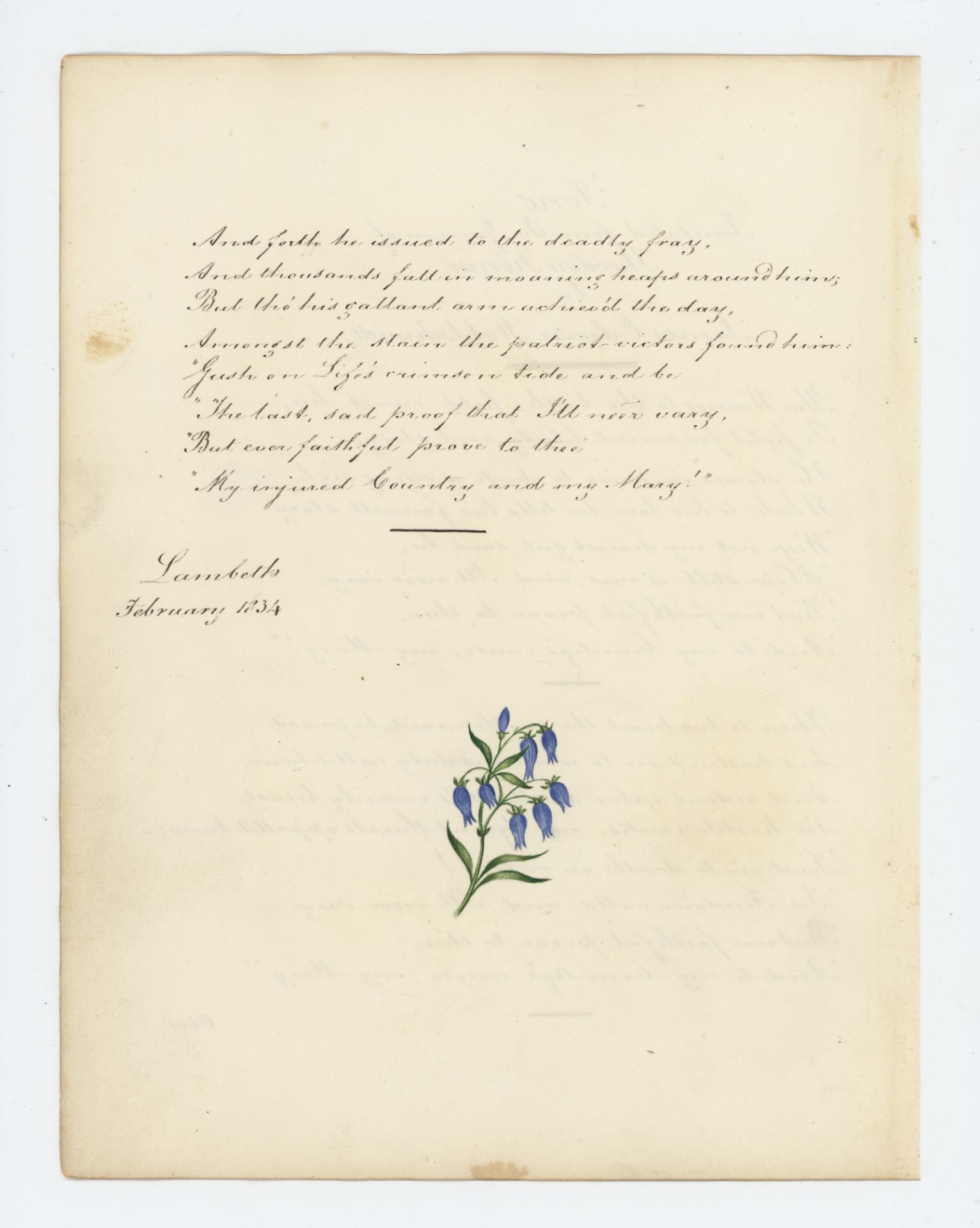 Theodor Körner | Illustriertes Gedicht nach | Aquarell | 1834 - Bild 3 aus 6