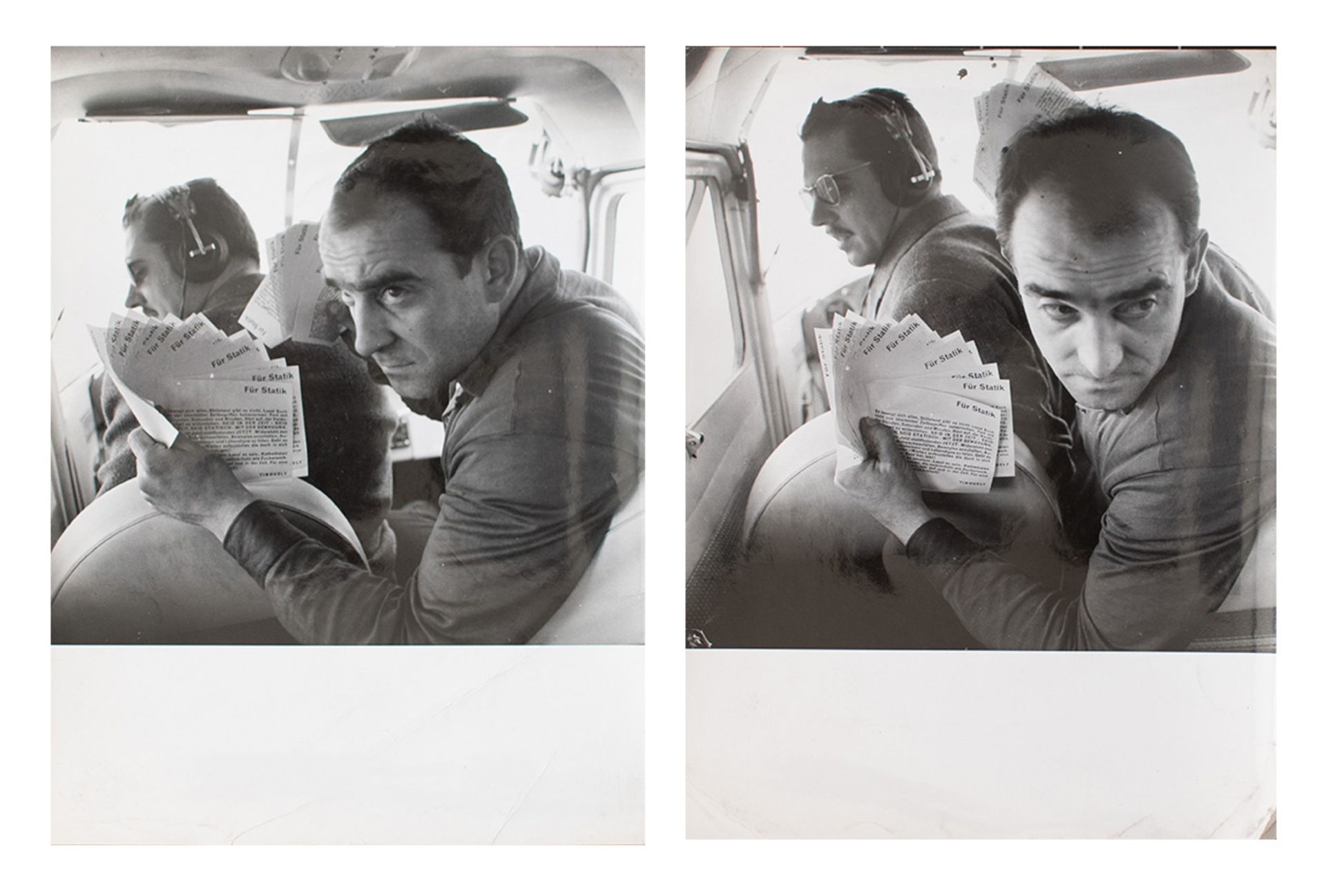 Charles Wilp? | Jean Tinguely mit Manifest | Fotografie | 1959