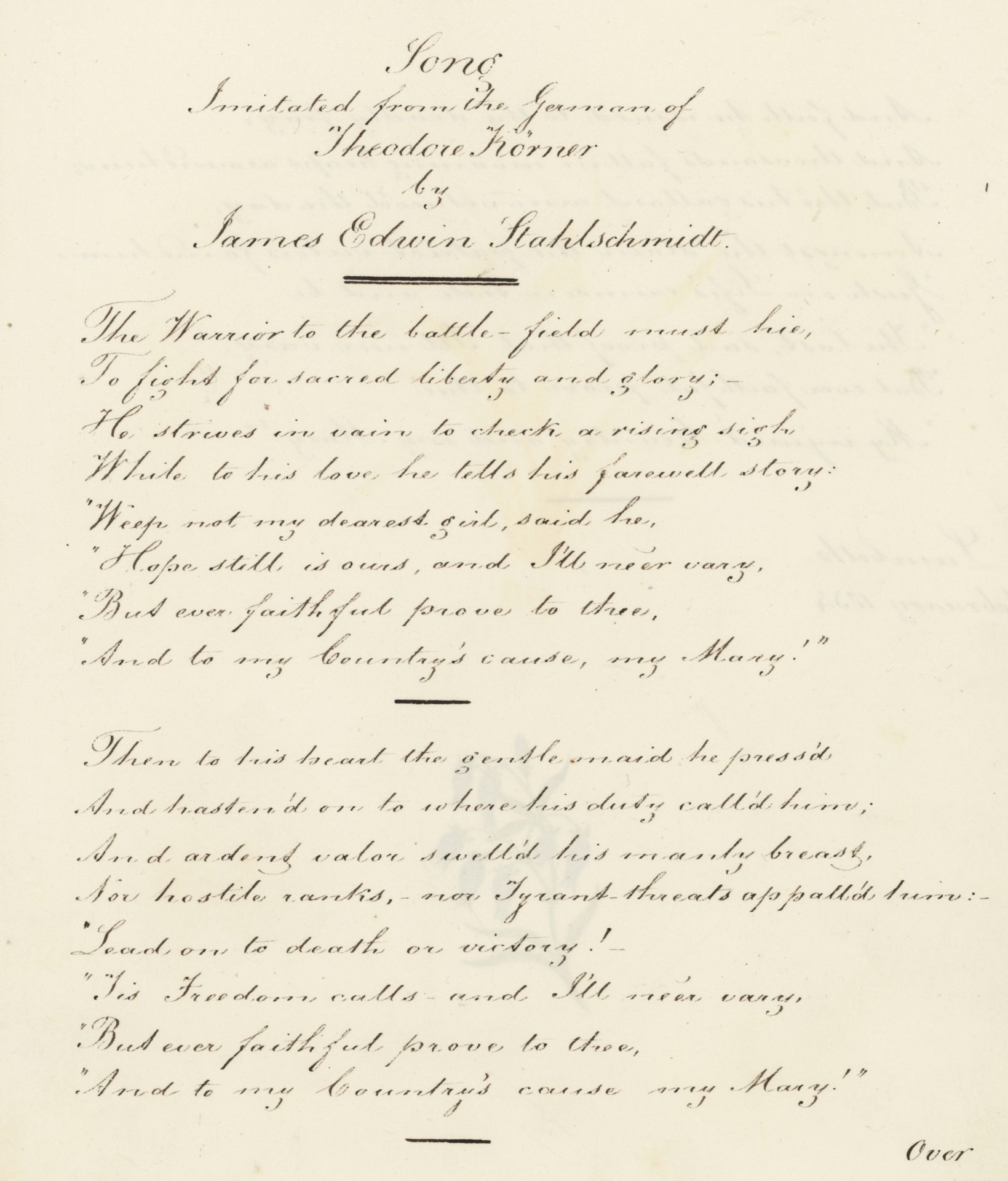 Theodor Körner | Illustriertes Gedicht nach | Aquarell | 1834 - Bild 2 aus 6