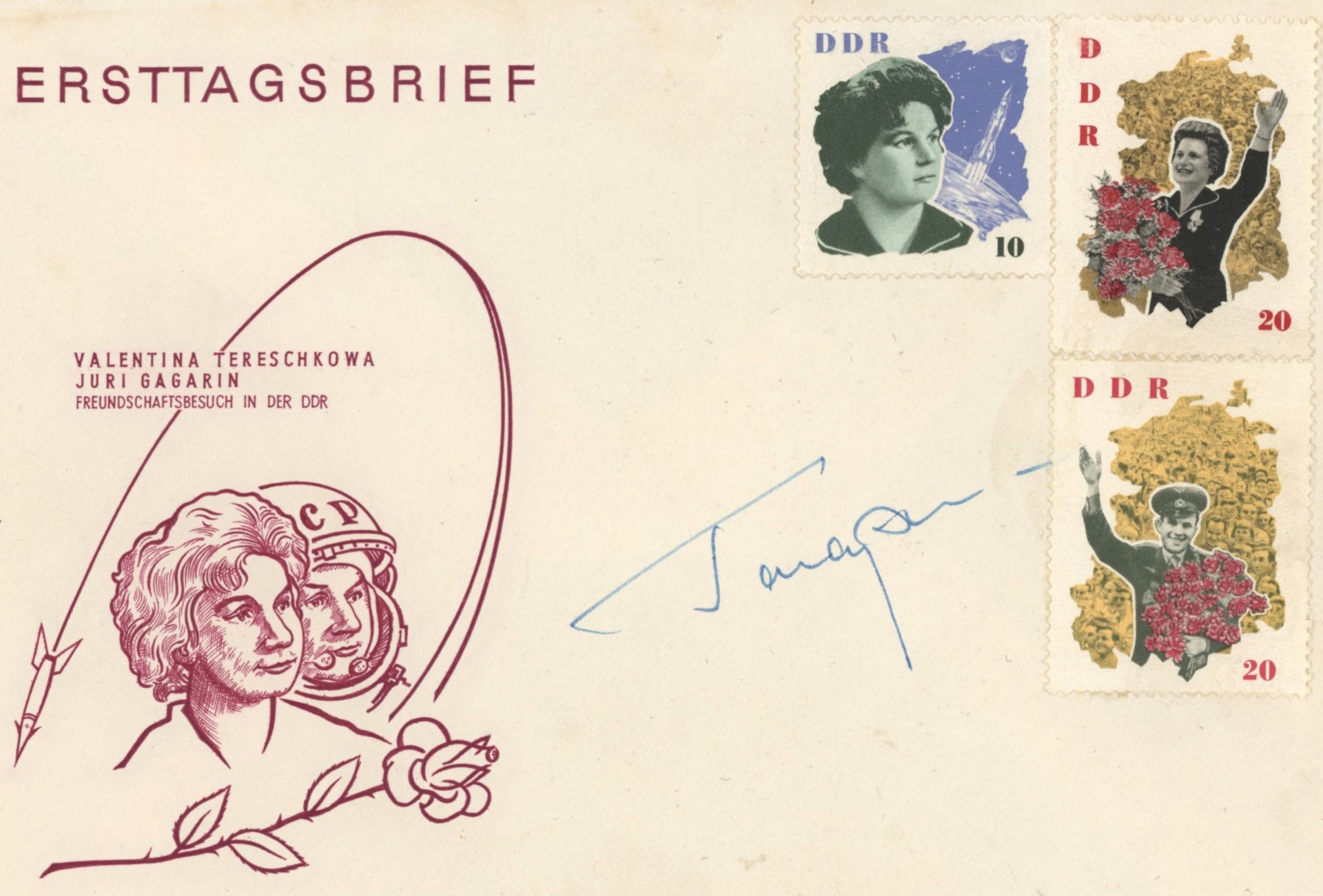 Juri Gagarin | Autogramm | Erstagsbrief | 1963 - Bild 2 aus 4