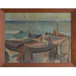 Joachim Rágóczy | Fischer mit Booten | Ölmalerei | 1927