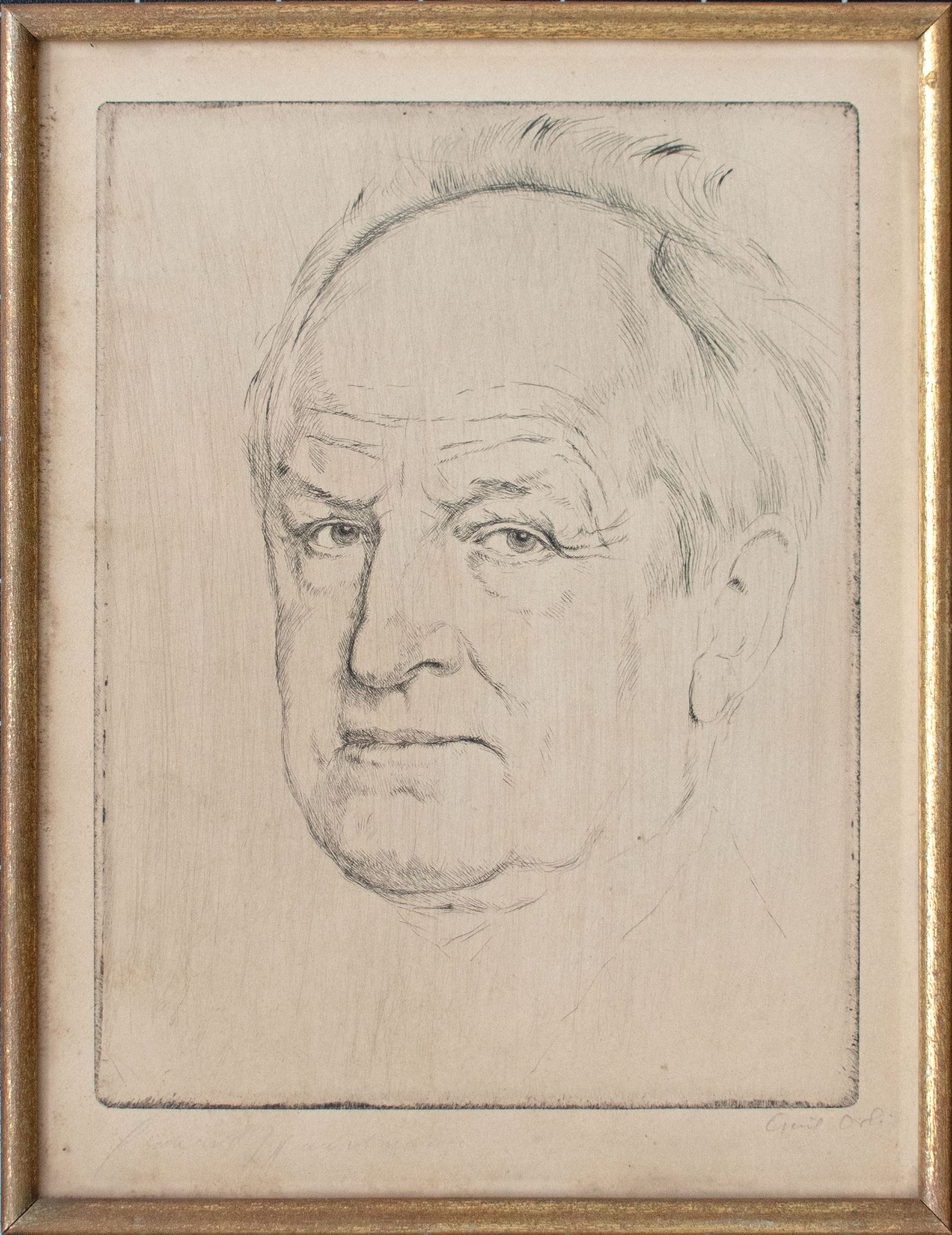 Emil Orlik | Gerhart Hauptmann | Kaltnadelradierung | Ca. 1924