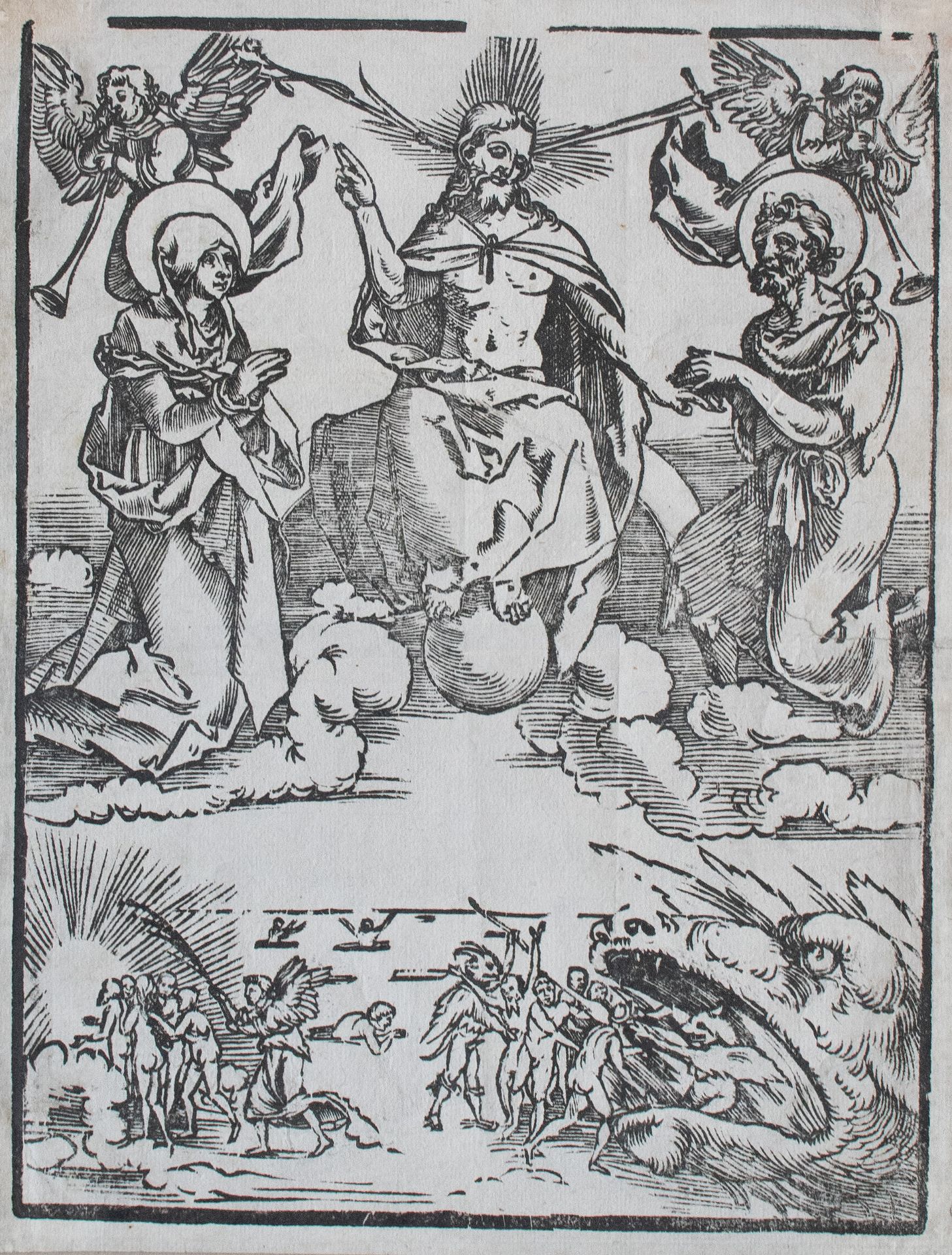 Deutsch 16. Jahrhundert | Das jüngste Gericht | Holzschnitt | 16. Jh. - Bild 2 aus 2