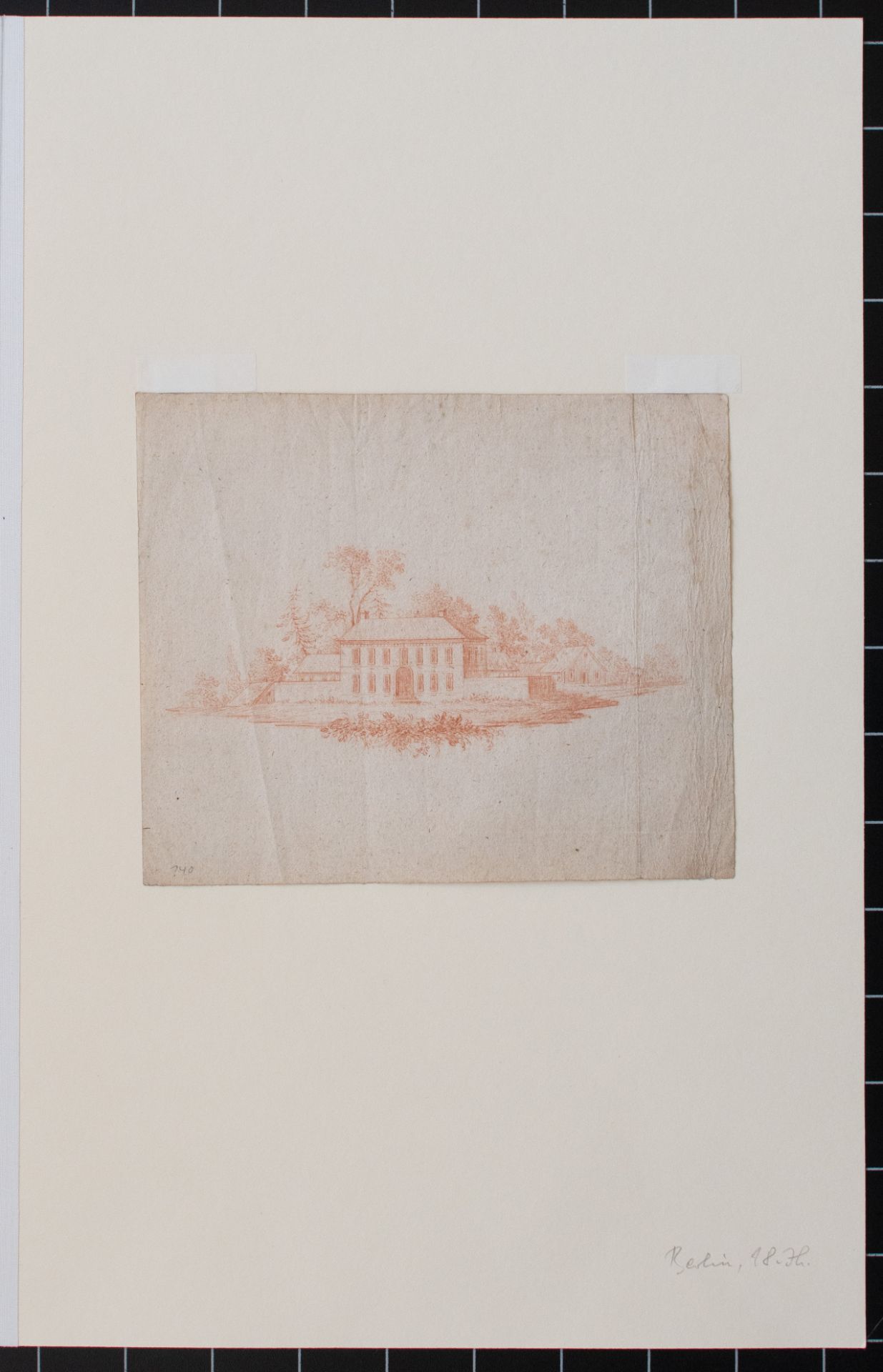 Deutscher Künstler | Gutshaus | Rötelzeichnung | 18. Jhd. - Bild 3 aus 4