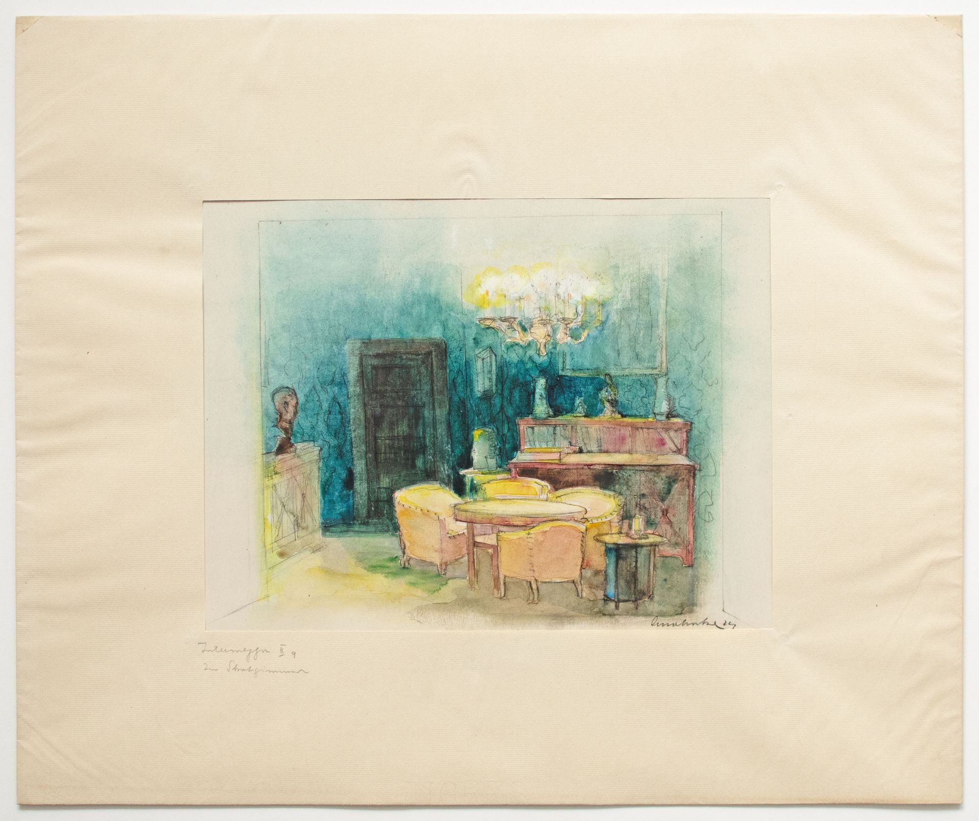 Adolf Mahnke | Bühnenbildentwürfe Uraufführung  Richards Strauss Intermeezzo 1924 Dresden | 1924 - Bild 5 aus 12