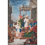 Dt. Künstler des 18. Jhd. | Jesus unter den Schriftgelehrten | Feder, Tusche und Gouache | 18. Jhd.