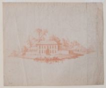 Deutscher Künstler | Gutshaus | Rötelzeichnung | 18. Jhd.