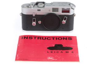 A Leitz Wetzlar Leica M4 35mm Rangefinder Camera Body,