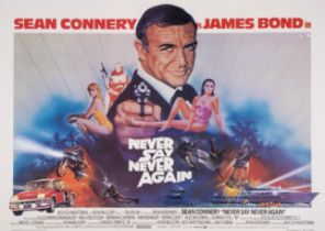 Never Say Never Again, British Quad, linen backed, Warner Bros, 1983.