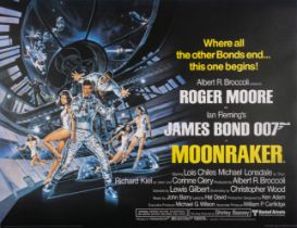 Moonraker, British Quad, linen backed, United Artists, 1979.
